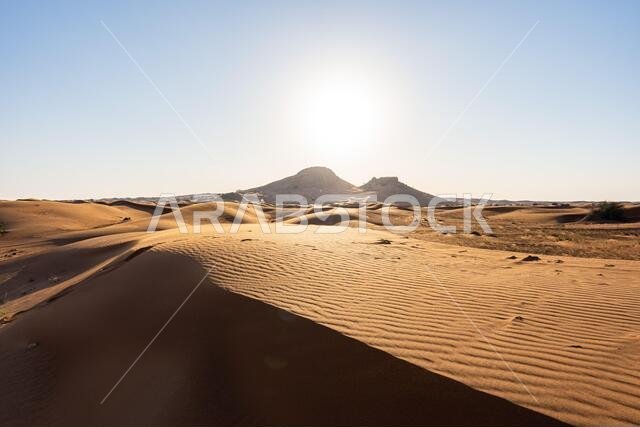 Scenic landscapes in Dubai desert on sunny day