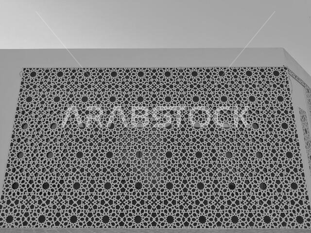 Modern Arabesque pattern background. Associated with ancient Islamic civilization the beautiful design features repetitive geometric forms or shapes.