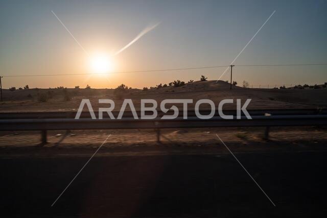 Scenic landscapes in Dubai desert on sunny day
