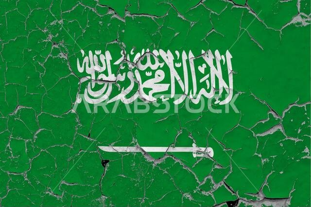 صورة مقرّبة لعلم المملكة العربية السعودية، متسخ ومتضرر ومخدوش على جدار، يتقشر طلاؤه ليكشف عن سطحه الداخلي. تصميم وطني كلاسيكي. صورة مقرّبة لعلم المملكة العربية السعودية، متسخ ومتضرر ومخدوش على جدار، يتقشر طلاؤه ليكشف عن سطحه الداخلي. تصميم وطني كلاسيكي.