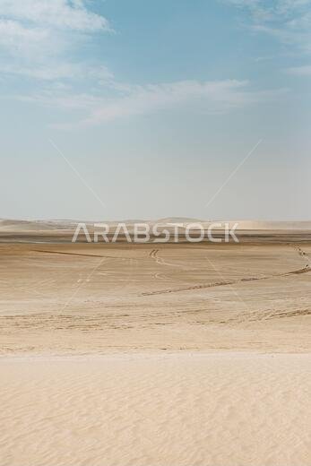 تمتد الصحراء في جنوب قطر إلى خور العديد أو البحر الداخلي، وهو جزء من الخليج العربي.