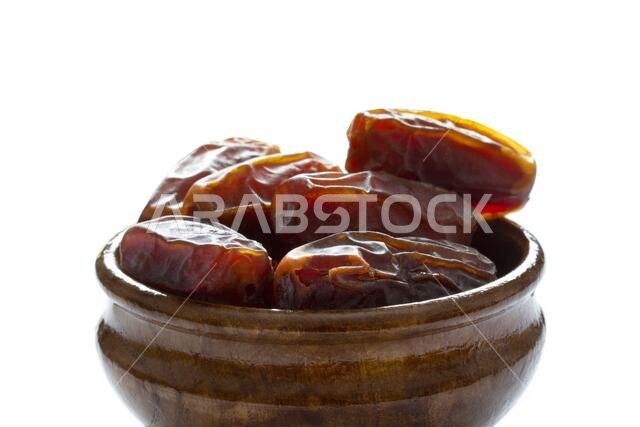 Dried date fruit in the plate