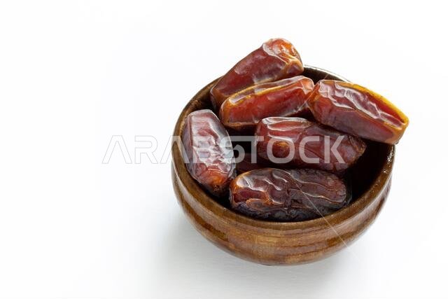 Dried date fruit in the plate