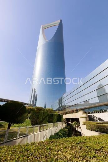 Kingdom tower in Riyadh, Saudi Arabia. Kingdom tower is a business and convention center, shopping mall and one of the main landmarks of Riyadh city