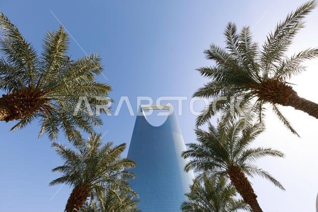 Kingdom tower in Riyadh, Saudi Arabia. Kingdom tower is a business and convention center, shopping mall and one of the main landmarks of Riyadh city