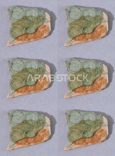 Fragment, 9th century, Found Saudi Arabia, Dhahran, Earthenware; molded decoration, glazed, Ceramics