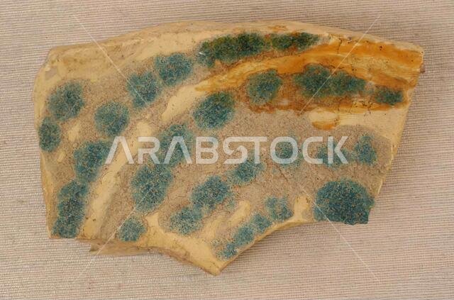 Fragment, 9th–10th century, Found Saudi Arabia, Dhahran, Earthenware; splash glazed, Ceramics