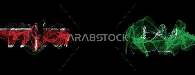 أعلام كينيا والسعودية على خلفية سوداء، أعلام دخان كينيا ضد السعودية