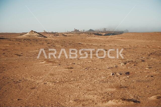 Red morrocan desert with blue empty sky