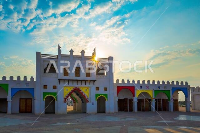 منظر داخلي صباحي لحديقة كورنيش الدمام في المملكة العربية السعودية.
