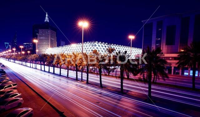 Riyadh - Riyadh / Saudi Arabia - March 05  2020: Perspective view of the King Fahad National Library