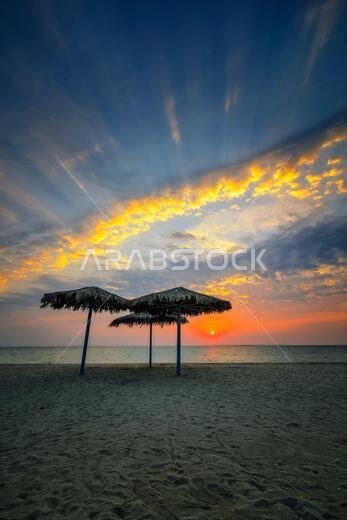 Morning view of Fanateer Beach -Al Jubail Saudi Arabia Morning view of Fanateer Beach -Al Jubail Saudi Arabia