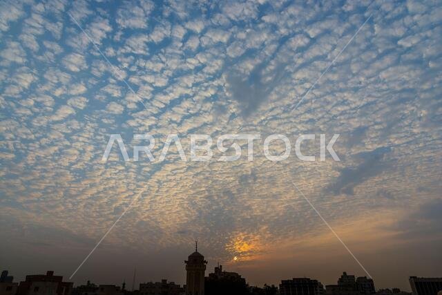 Beauty of sunset sky and the minaret