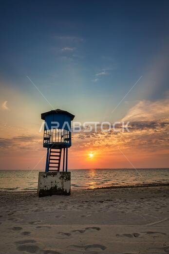 Sunrise view in Fanateer beach at Al Jubail city-Saudi Arabia Sunrise view in Fanateer beach at Al Jubail city-Saudi Arabia