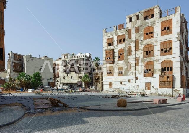 Preservation works in Al-Balad, the historical area of Jeddah, Saudi Arabia.