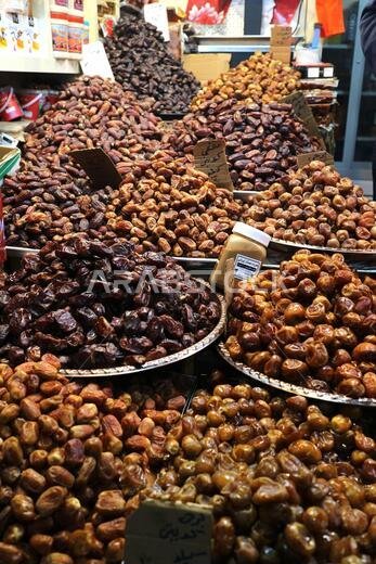 Dates on display in open air market