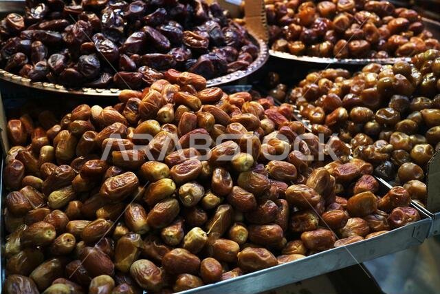 Dates on display in open air market