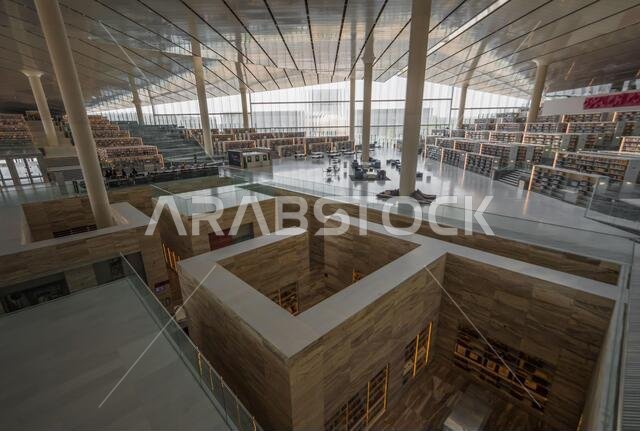 one of the first public libraries in the Persian Gulf region, the Qatar National Library is one of the main landmarks in Doha. Here its interiors