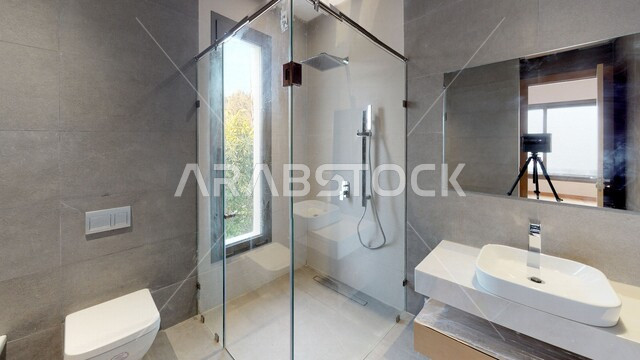 Luxurious bathroom in a hotel, interior designs and decorations for bathrooms, marble toilet in an apartment building, modern bathroom design, luxury hotels, modern architectural design, modern interior bathroom, modern bathroom inside a luxury villa