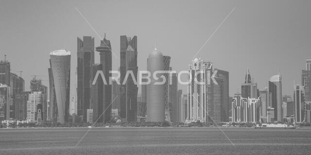 Doha, Qatar - probably the most notable landmark in Doha, the Corniche is a waterfront promenade extending for seven kilometers along Doha Bay