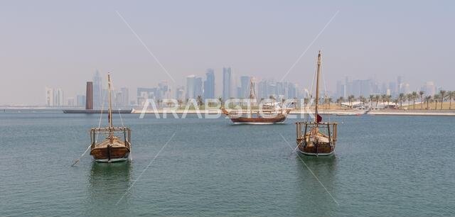 Located at the Eastern side of the Corniche, the Dhow Harbour is one of the main landmarks of Doha, and show a full display of traditional boats