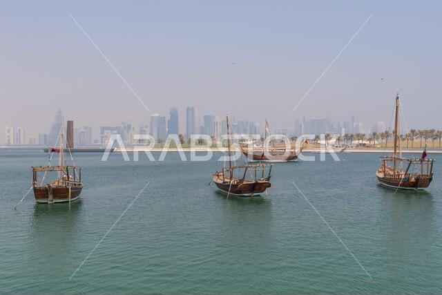 Located at the Eastern side of the Corniche, the Dhow Harbour is one of the main landmarks of Doha, and show a full display of traditional boats