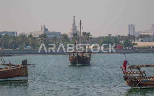 Located at the Eastern side of the Corniche, the Dhow Harbour is one of the main landmarks of Doha, and show a full display of traditional boats