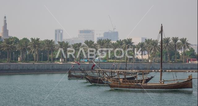 Located at the Eastern side of the Corniche, the Dhow Harbour is one of the main landmarks of Doha, and show a full display of traditional boats