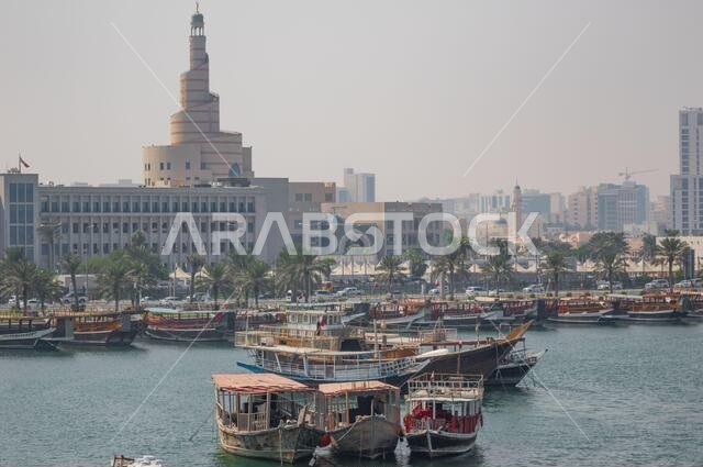 Located at the Eastern side of the Corniche, the Dhow Harbour is one of the main landmarks of Doha, and show a full display of traditional boats
