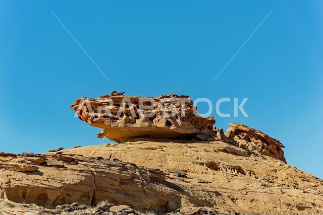Honeycombed desert rock formation