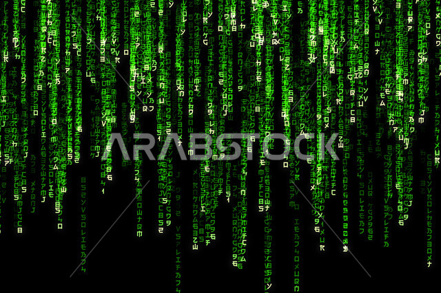 Matrix coding background, backgrounds, digital data, codes and algorithms, programming languages, developing and building websites and electronic applications, hacker, holographic electronic cells, technological digital background
