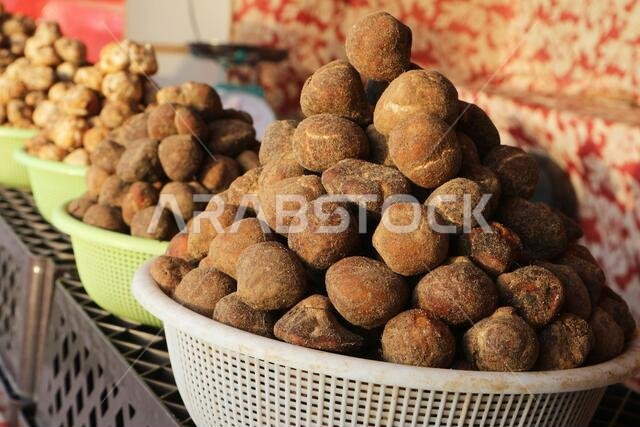 Truffles harvested in the deserts of Saudi Arabia, Iraq, and Iran on sale in market in Kuwait