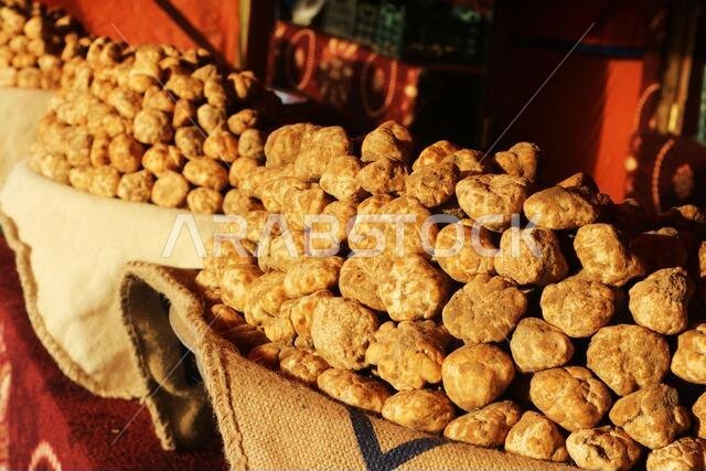 Truffles harvested in the deserts of Saudi Arabia, Iraq, and Iran on sale in market in Kuwait