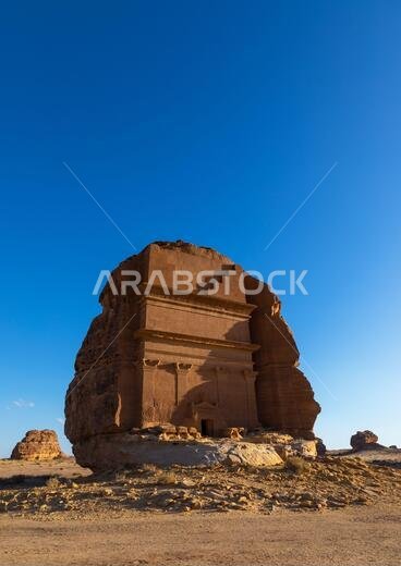 Qasr al-Farid tomb of Lihyan son of Kuza in Madain Saleh, Al Madinah Province, Alula, Saudi Arabia