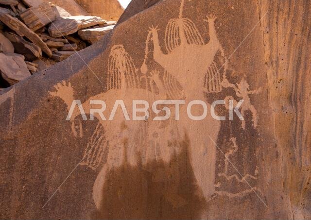 Petroglyphs of Aliya the goddess of fertility, Najran Province, Thar, Saudi Arabia