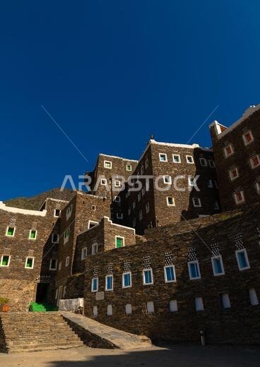 Multi-storey houses made of stones, Asir province, Rijal Alma, Saudi Arabia