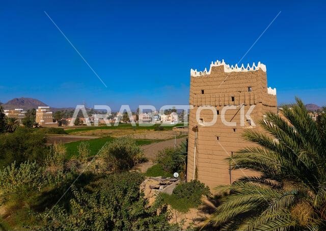 بيوت طينية تقليدية قديمة متعددة الطوابق، محافظة نجران، نجران، المملكة العربية السعودية