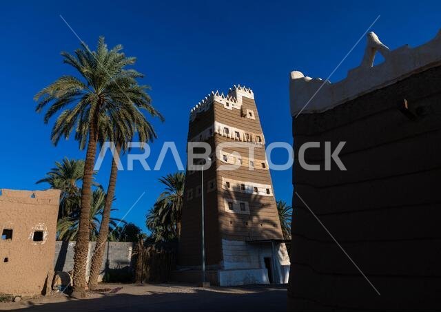 Traditional old multi-storey mud house, Najran Province, Najran, Saudi Arabia