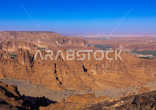 Oasis in the middle of the wadi al-Qura, Al Madinah Province, Alula, Saudi Arabia