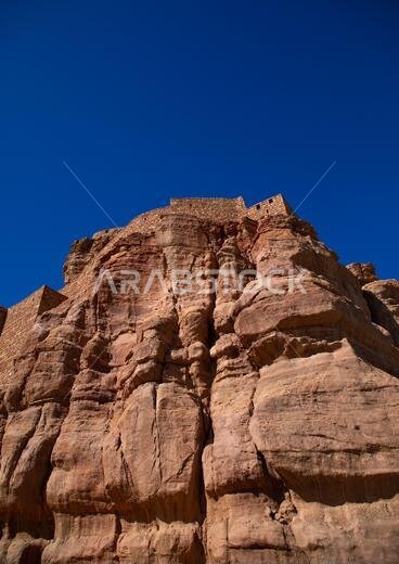 Old fort at the top of a hill, Al Madinah Province, Alula, Saudi Arabia