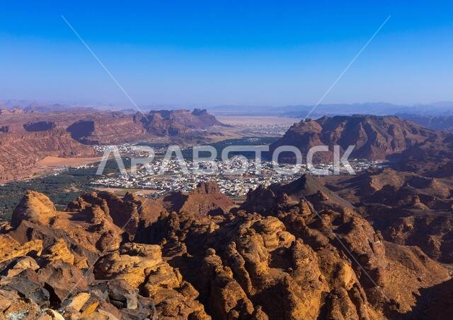 Oasis in the middle of the wadi al-Qura, Al Madinah Province, Alula, Saudi Arabia