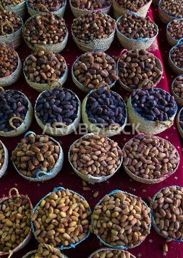 Sweet dates for sale in a shop, Najran Province, Najran, Saudi Arabia