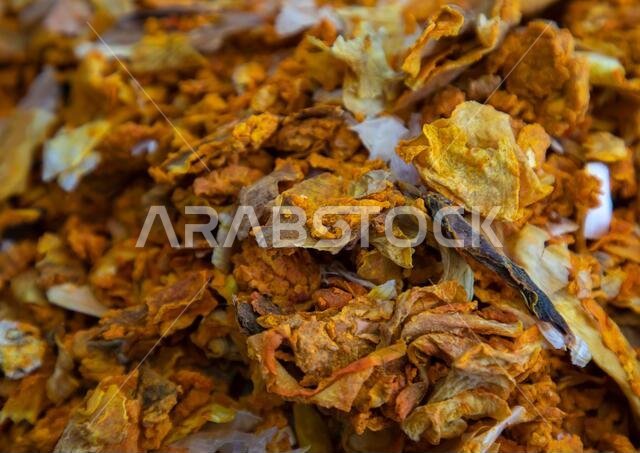 Dried oinions mixed with spices for sale in a market, Najran Province, Najran, Saudi Arabia