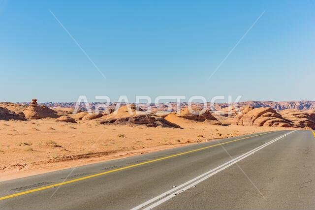 Desert landscape from road - Saudi Arabia