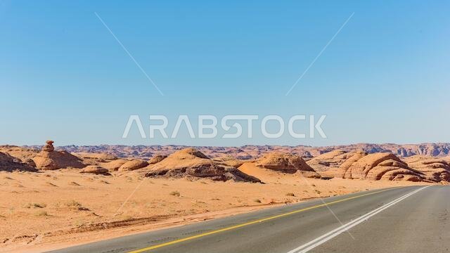 Desert landscape from road - Saudi Arabia