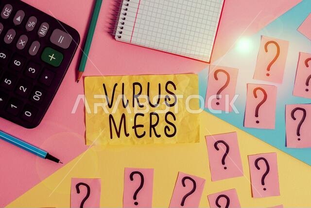 Writing note showing Virus Mers. Business concept for viral respiratory illness that first reported in Saudi Arabia Mathematics stuff and writing equi