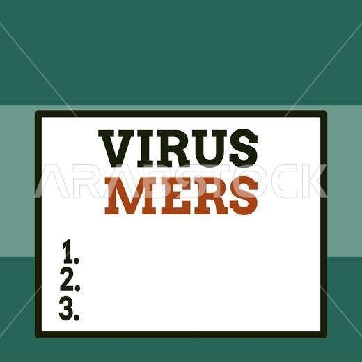 رسم تخطيطي يدوي يوضح مفهوم فيروس ميرس. يشير المفهوم إلى مرض تنفسي فيروسي تم الإبلاغ عنه لأول مرة في المملكة العربية السعودية. صورة مقربة لمستطيل فارغ كبير.