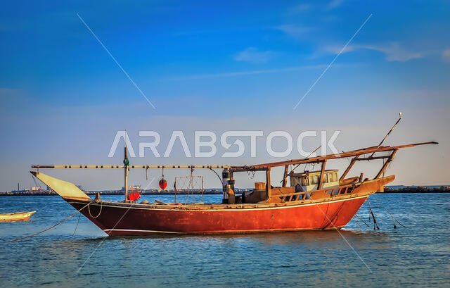 منظر صباحي رائع على شاطئ الدمام في المملكة العربية السعودية.