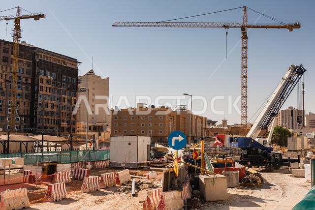 منطقة إنشاء مشروع مترو الرياض في حي المربع، الرياض