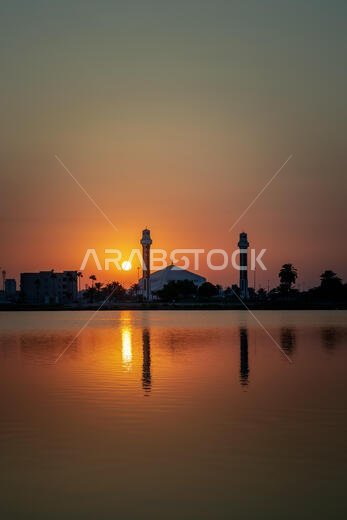 Beautiful sunset view in Khobar corniche Saudi Arabia.